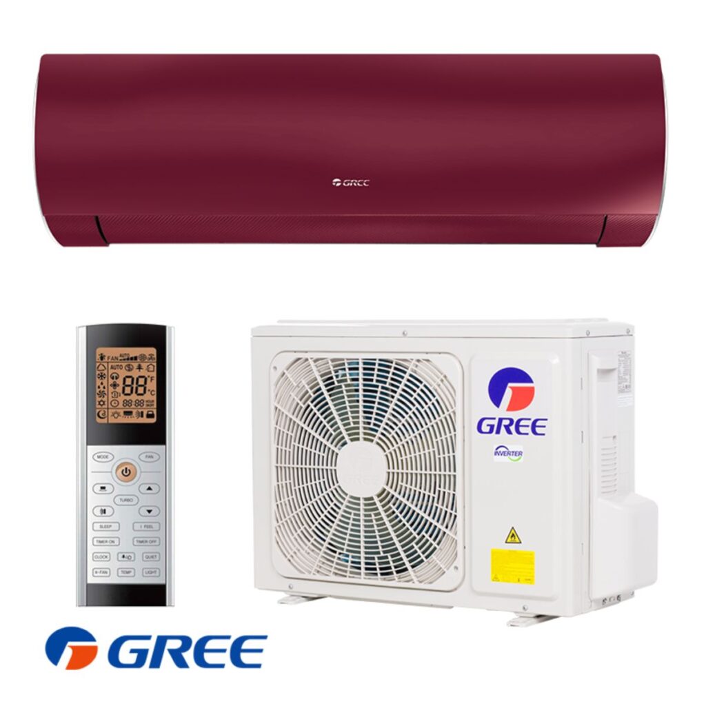 Нов Европейски климатик GREE 12 модел FAIRY II с включен Wi-Fi модул - червен цвят